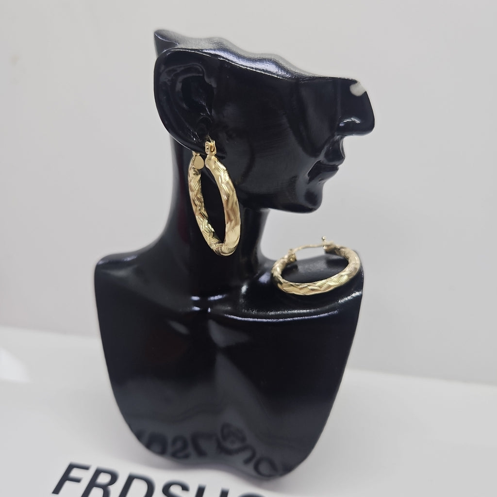 ARETES TEJIDO ARRACADA LABRADA 14K 2.7 GR (NUEVO)