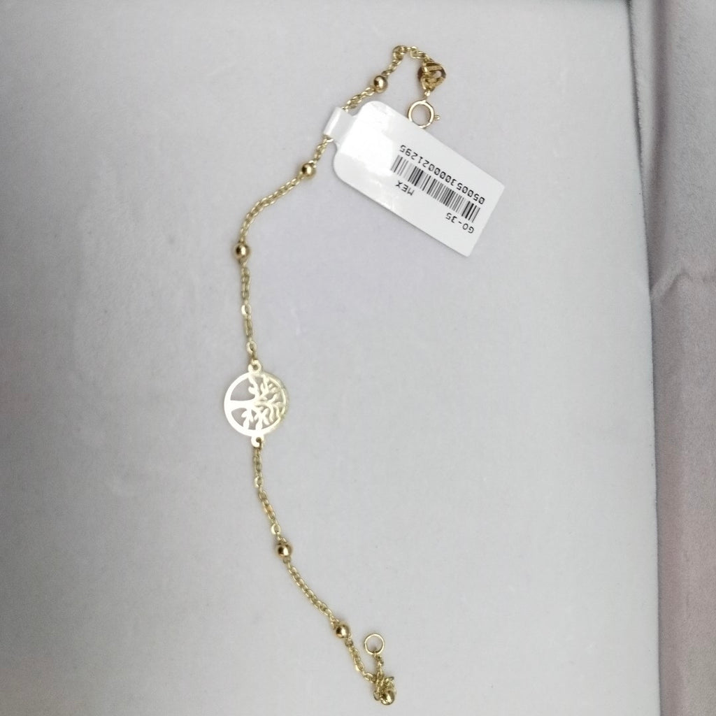 PULSERA TEJIDO ESPECIAL ARBOL 14K 18 CM 1.7 GR (NUEVO)