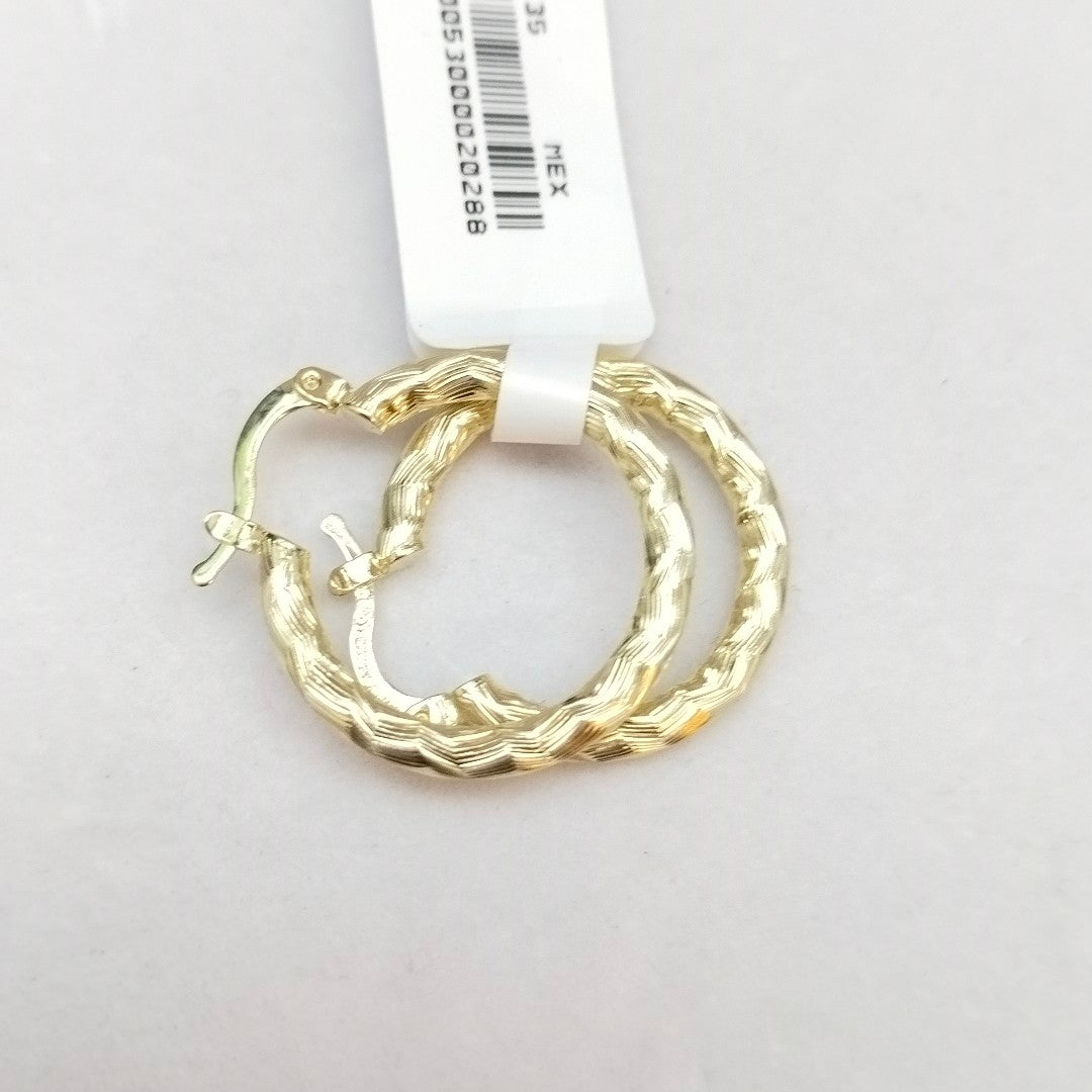 ARETES TEJIDO ARRACADA LABRADA 14K 2.6 GR (NUEVO)