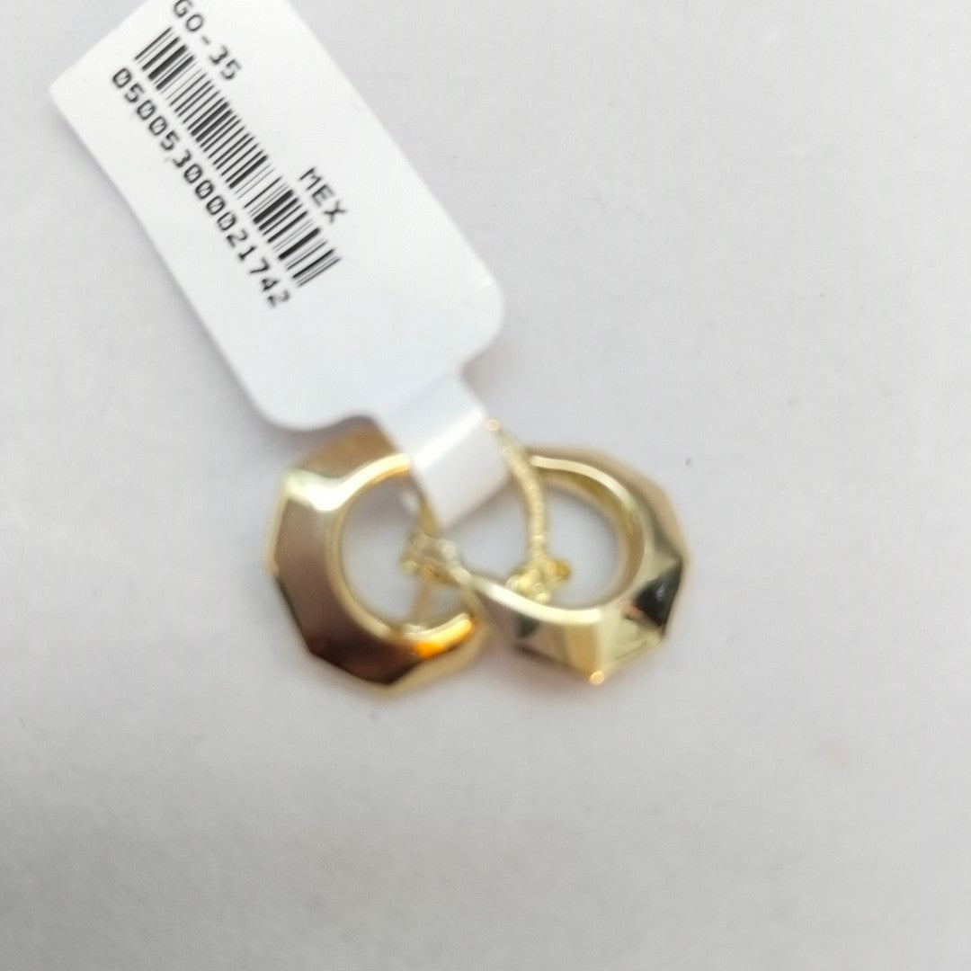 ARETES TEJIDO ARRACADA FACETADA 14K 1.2 GR (NUEVO)