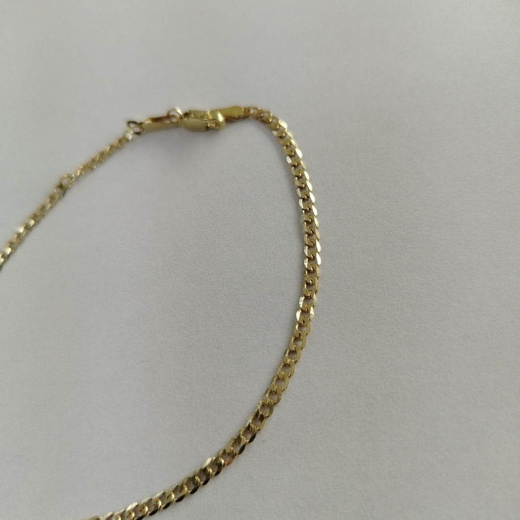 PULSERA TEJIDO BARBADA 14K 21 CM 2.3 GR (NUEVO)