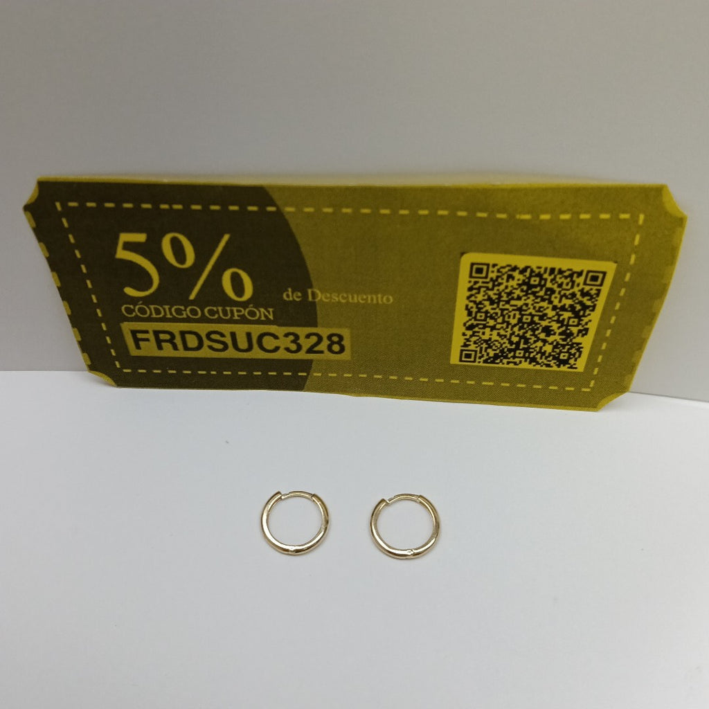ARETES HUGGIES LISAS 14K 1.6 GR (NUEVO)