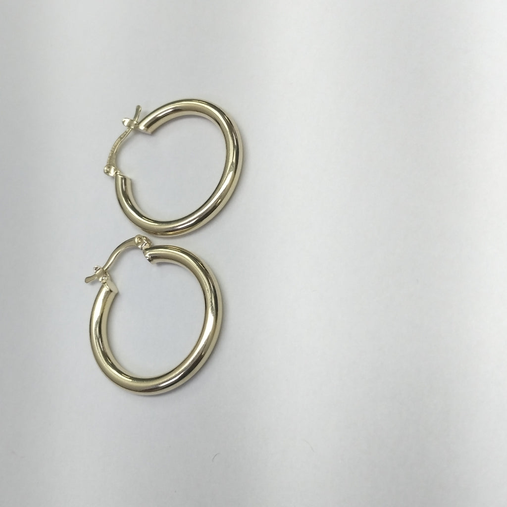 ARETES TEJIDO ARRACADAS LISAS HUECAS 14K 2.2 GR (NUEVO)