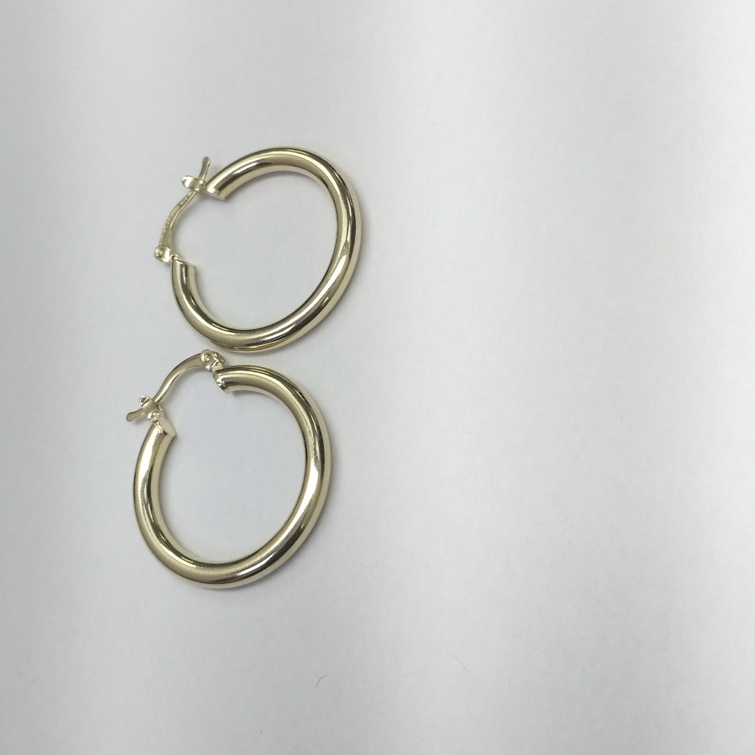 ARETES TEJIDO ARRACADAS LISAS HUECAS 14K 2.2 GR (NUEVO)