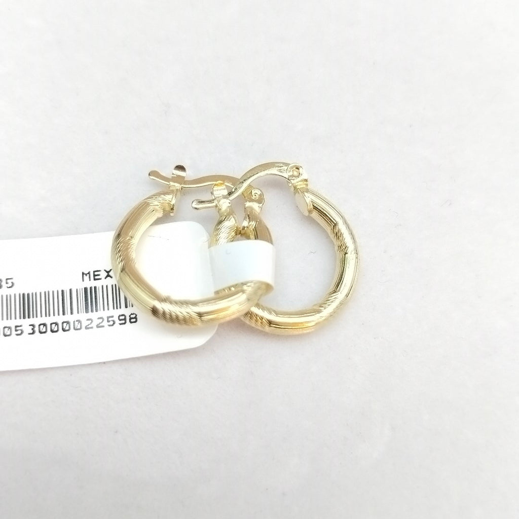 ARETES TEJIDO ARRACADAS CON DISEÑO 14K 2.6 GR (NUEVO)