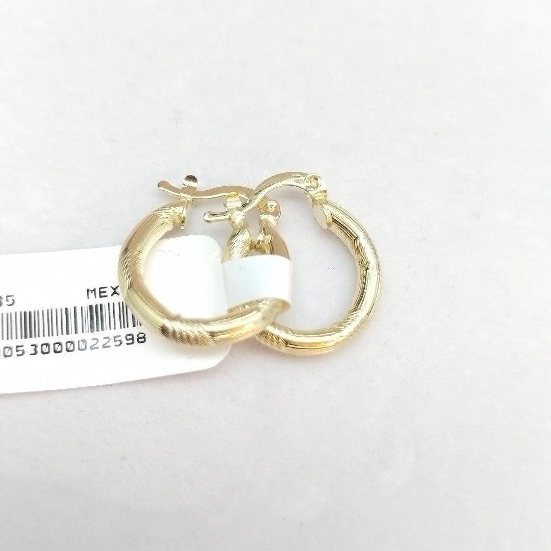 ARETES TEJIDO ARRACADAS CON DISEÑO 14K 2.6 GR (NUEVO)
