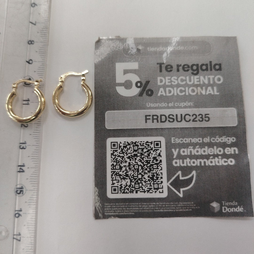 ARETES TEJIDO ARRACADAS LISAS 14K 1.6 GR (NUEVO)