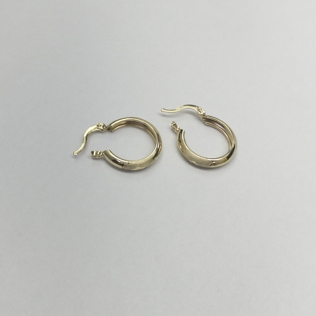 ARETES TEJIDO ARRACADA SATINADA 14K 2.5 GR (NUEVO)