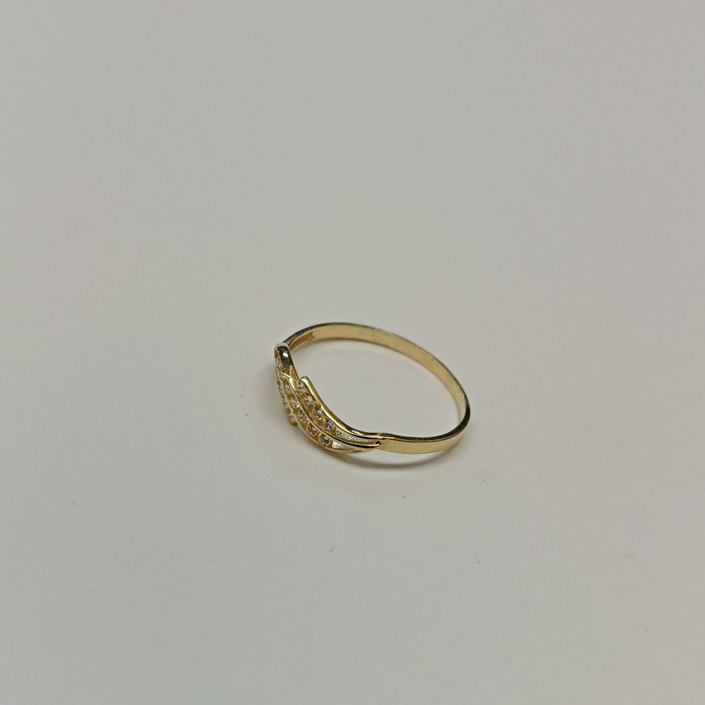 ANILLOS CON CIRCONIAS 14K TALLA 7 0.9 GR (NUEVO)