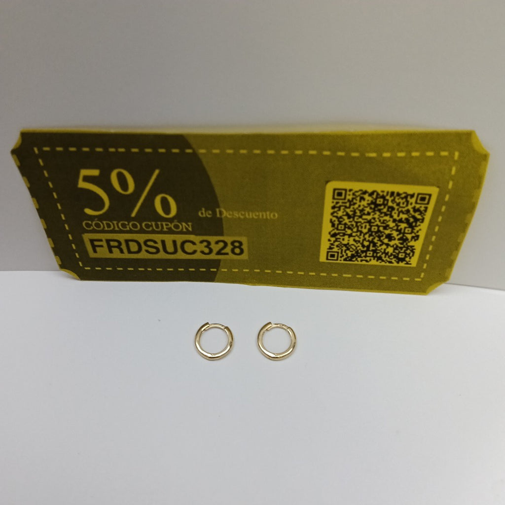 ARETES HUGGIES LISAS 14K 1.4 GR (NUEVO)