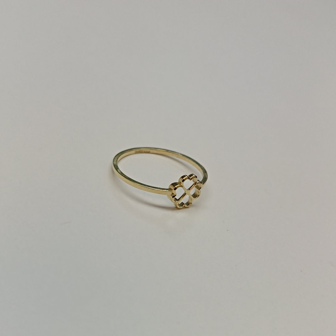 ANILLOS ANILLITO FIG TREBOL 4 HOJAS 10K TALLA 8 0.8 GR (NUEVO)
