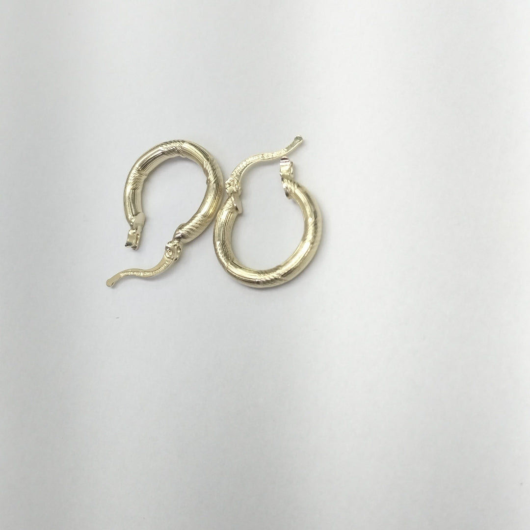 ARETES TEJIDO ARRACADAS CON DISEÑO 14K 2.6 GR (NUEVO)