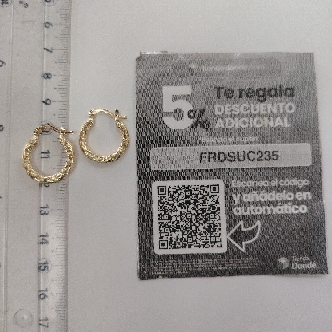 ARETES TEJIDO ARRACADAS ASTRIADAS 14K 1.9 GR (NUEVO)