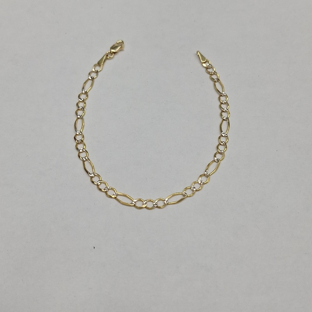 PULSERA 3X1 DIAMANTADA 14K 18 CM 2.7 GR (NUEVO)