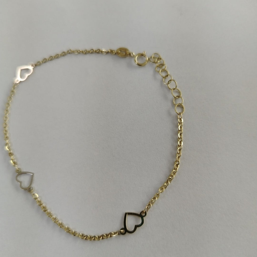 PULSERA ESPECIAL CON CORAZONES 10K 18 CM 1.3 GR (NUEVO)