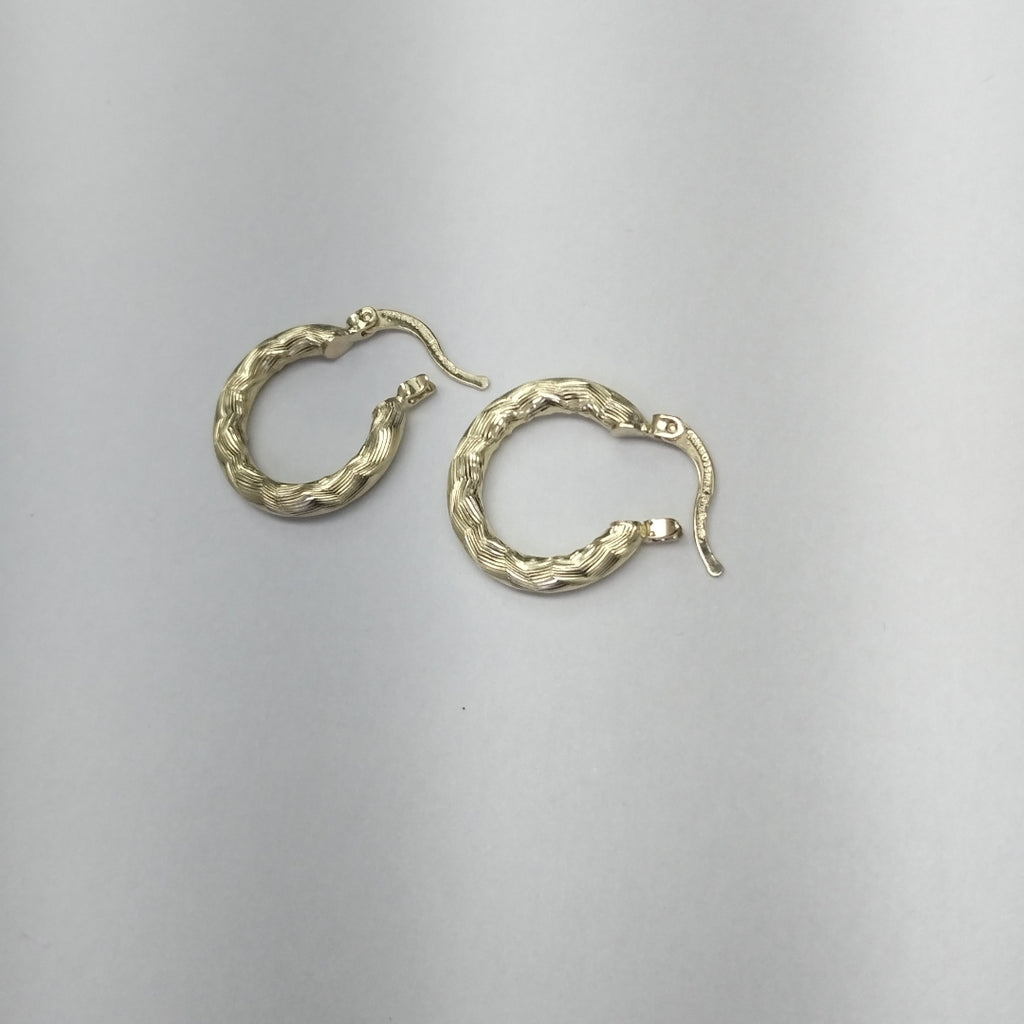 ARETES TEJIDO ARRACADAS ASTRIADAS 14K 1.9 GR (NUEVO)