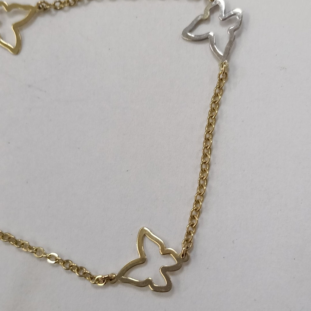 PULSERA ESPECIAL C MARIPOSAS 14K 18 CM 1.7 GR (NUEVO)