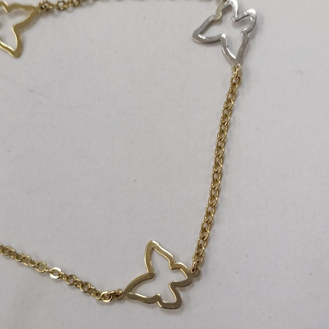 PULSERA ESPECIAL C MARIPOSAS 14K 18 CM 1.7 GR (NUEVO)