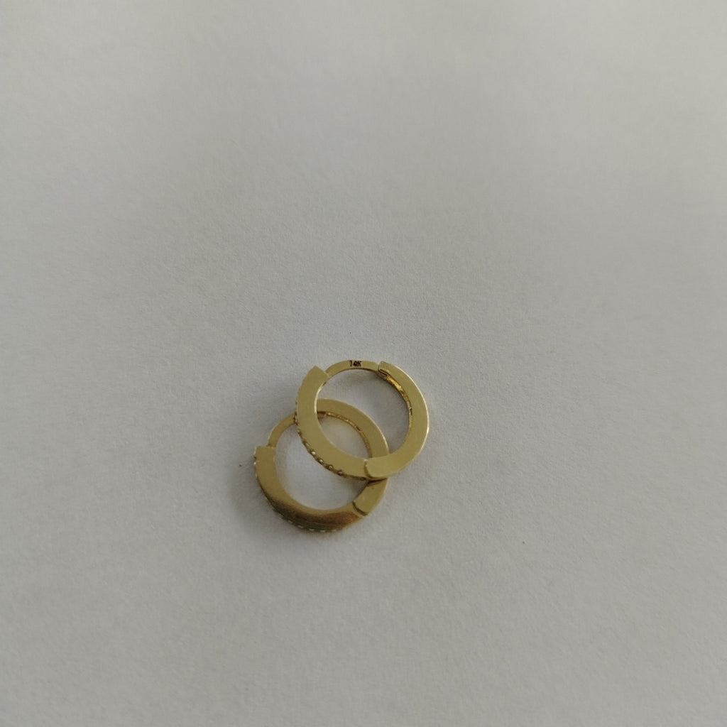 ARETES ARRACADAS CON CIRCONIAS 14K 1.2 GR (NUEVO)
