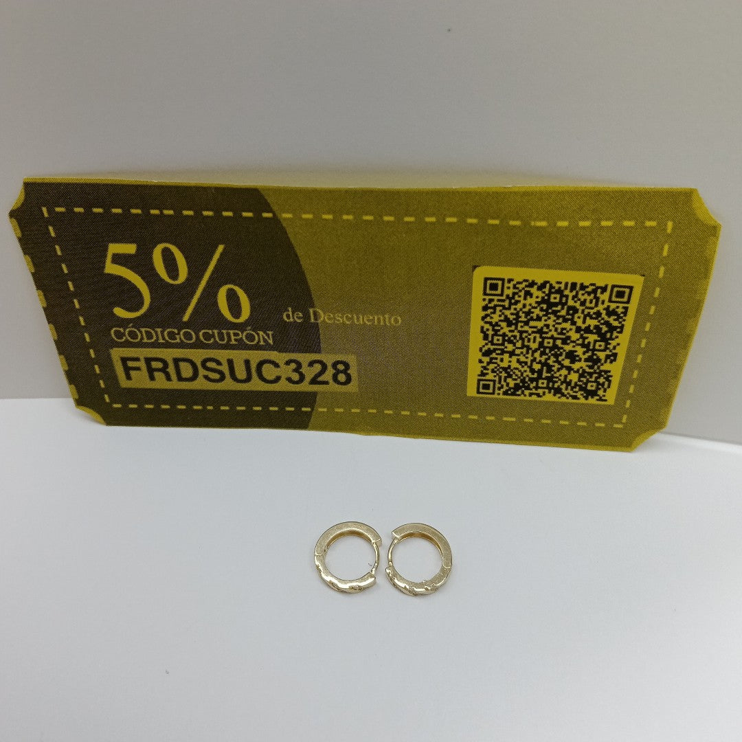 ARETES HUGGIES CON CIRCONIAS 14K 2.2 GR (NUEVO)