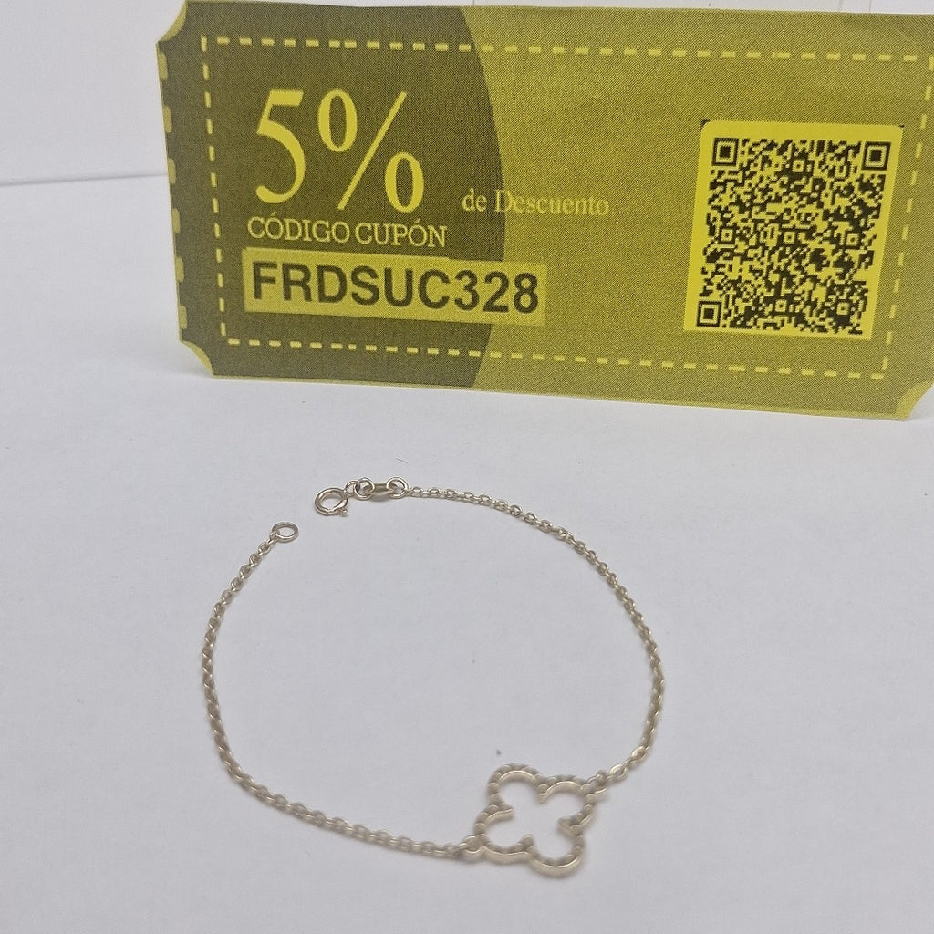 PULSERA TEJIDO ESPECIAL C CIRCONIAS 14K 18 CM 1.8 GR (NUEVO)