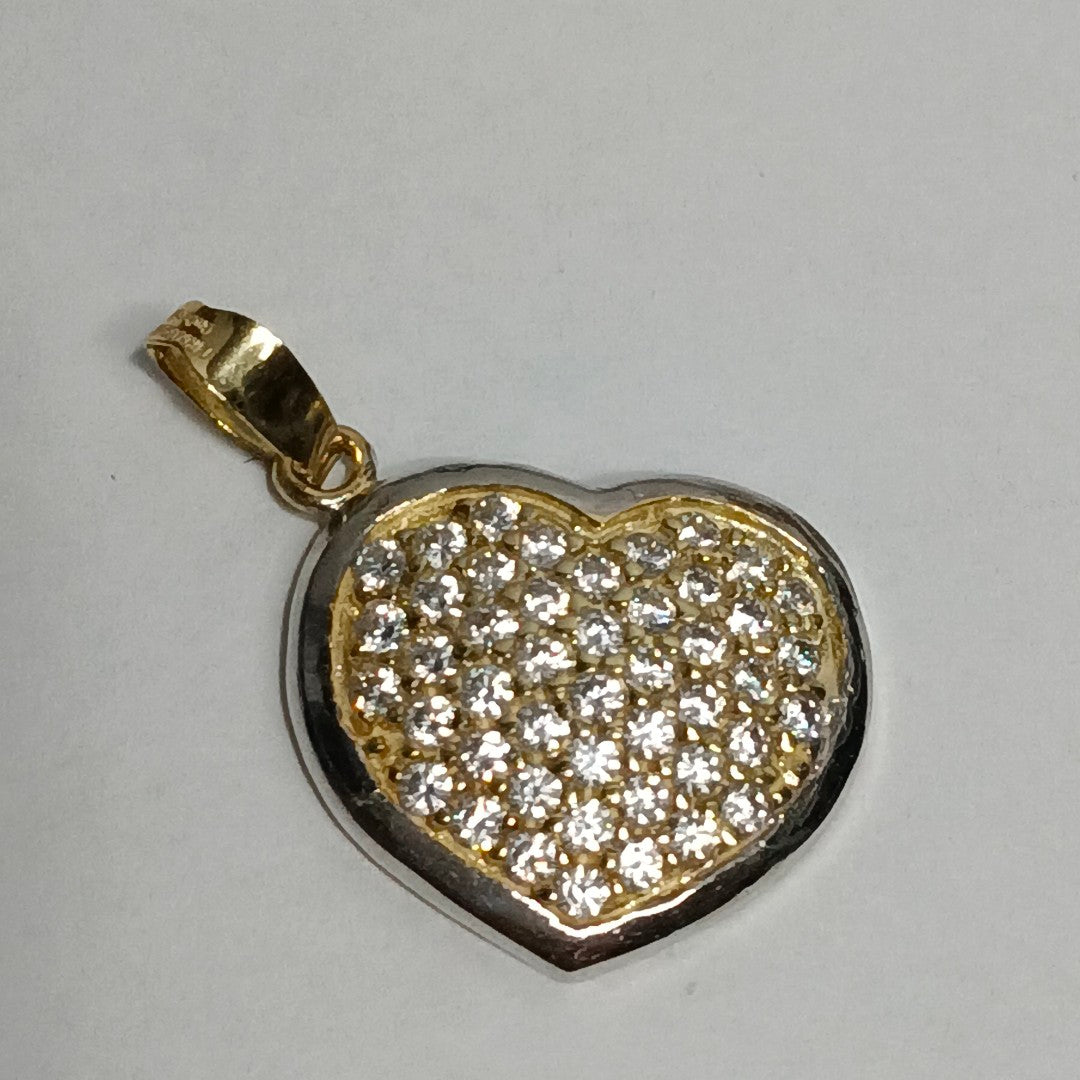 DIJE CORAZON CON CIRCONIAS 14K 1.8 GR (NUEVO)