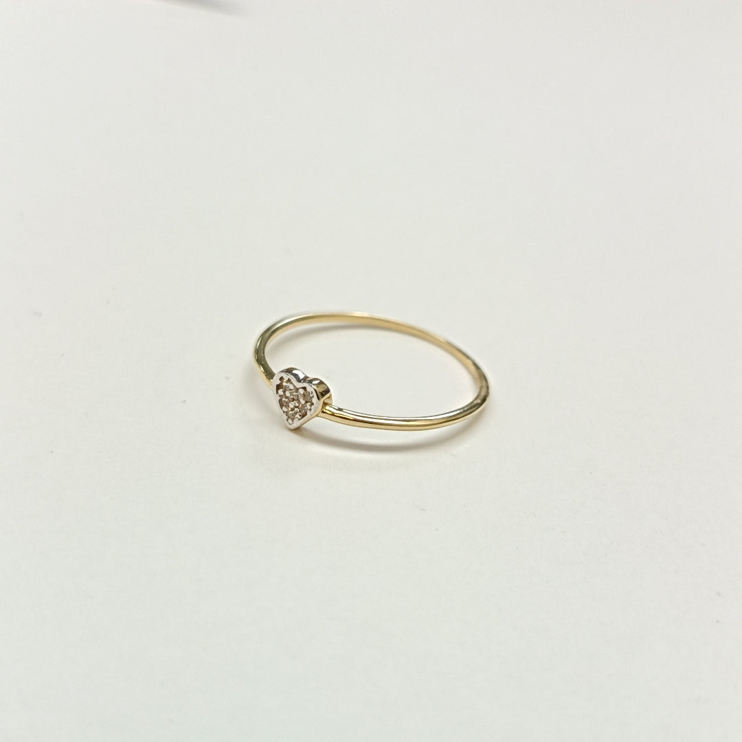 ANILLO ANILLITO CORAZON C CIRCONIA 14K 8 TALLA 0.8 GR (NUEVO)