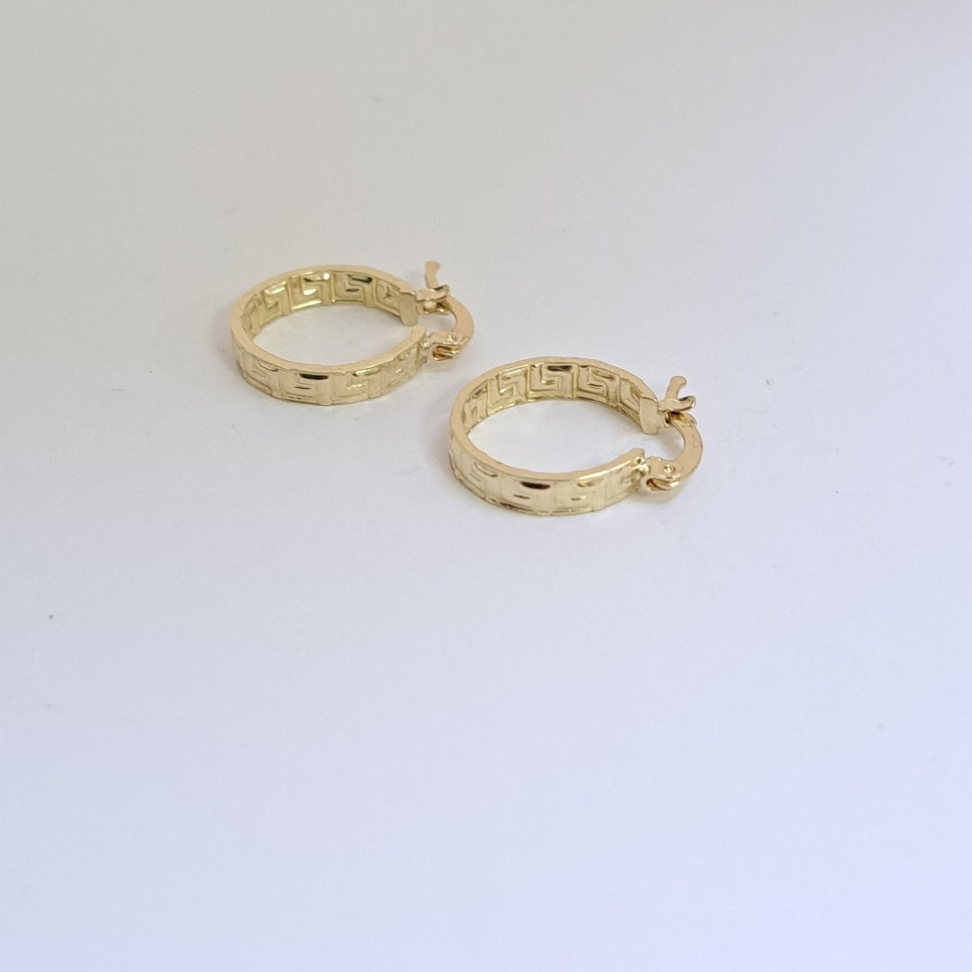 ARETES ARRACADAS FIG GRECAS 14K 1.8 GR (NUEVO)