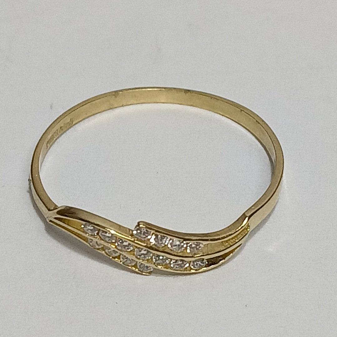 ANILLOS C CIRCONIAS 14K TALLA 8 0.8 GR (NUEVO)