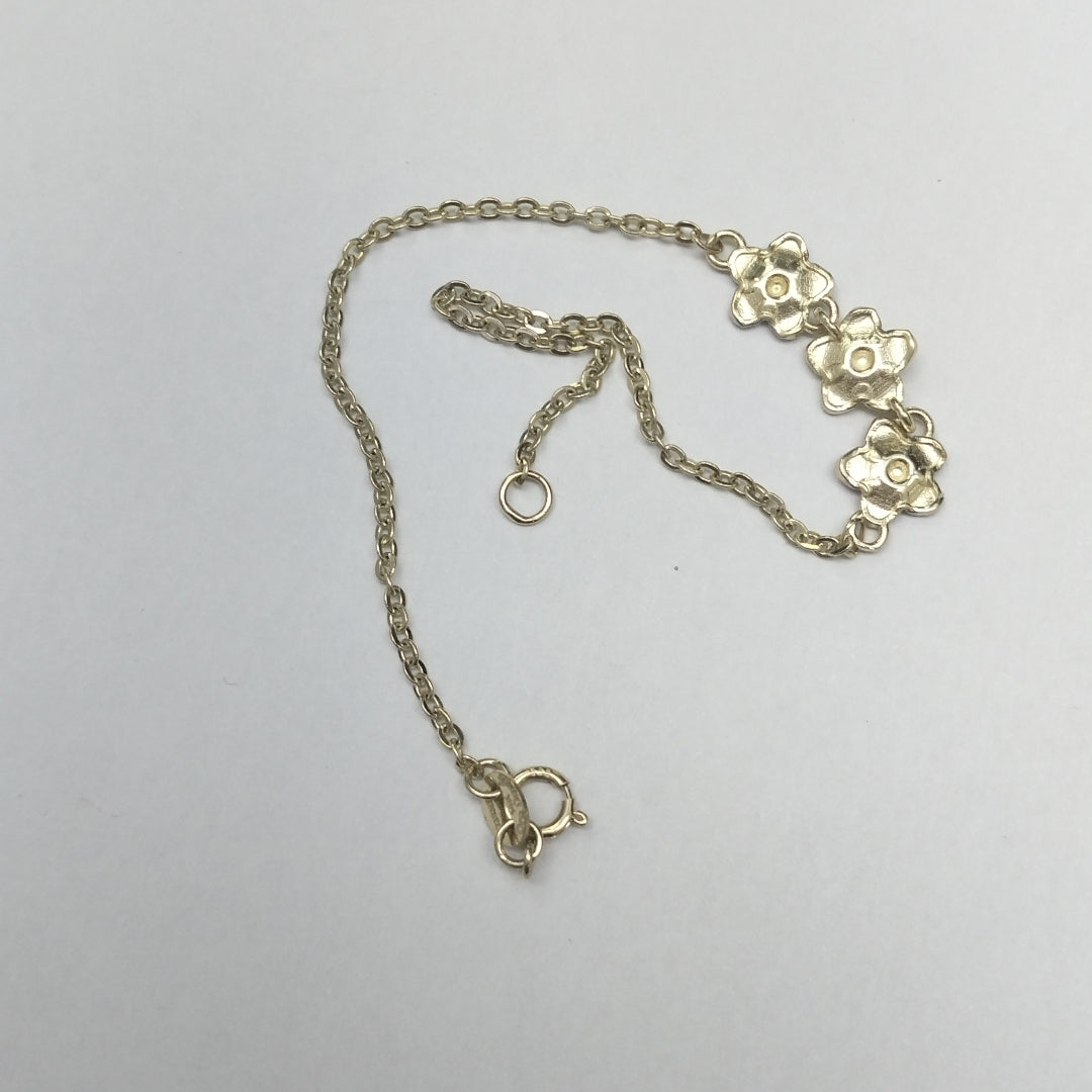 PULSERA TEJIDO ESPECIAL FIG FLORES 14K 18 CM 2.1 GR (NUEVO)