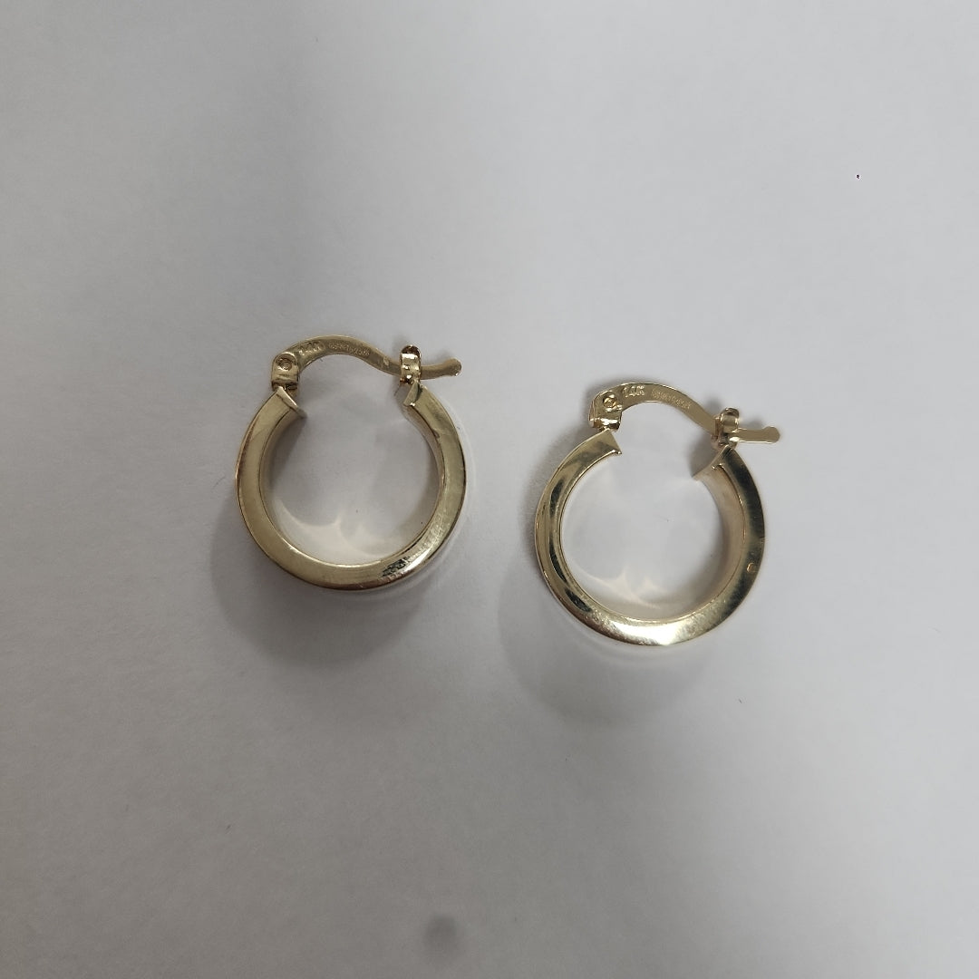 ARETES ARRACADA LISA 14K 2.1 GR (NUEVO)