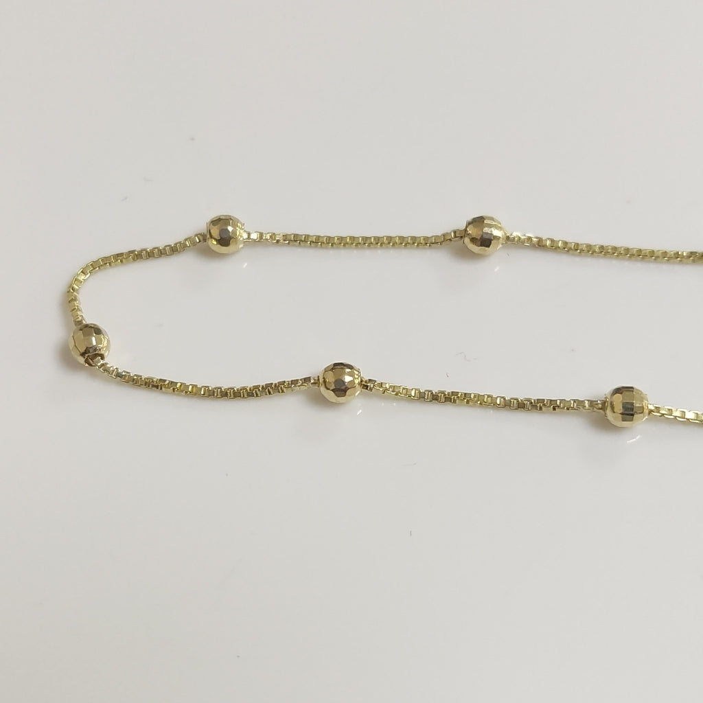 PULSERA ESPECIAL CON BOLITAS 14K 18 CM 1.4 GR (NUEVO)