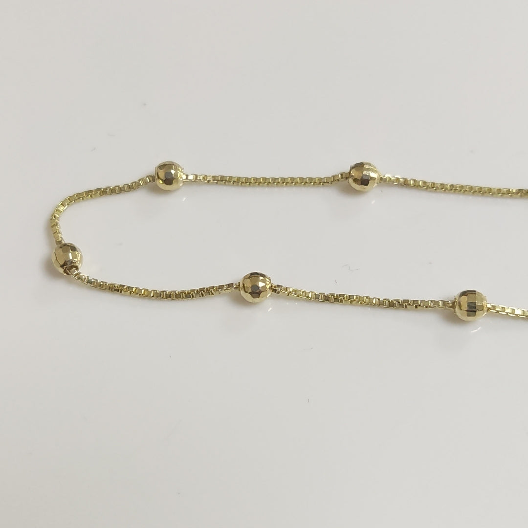 PULSERA ESPECIAL CON BOLITAS 14K 18 CM 1.4 GR (NUEVO)