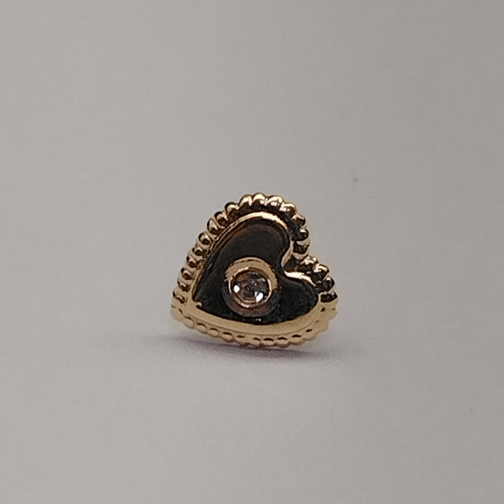 BROQUELES BROQUEL FIG CORAZON C CIRCONIA 14K 0.2614 GR (NUEVO)