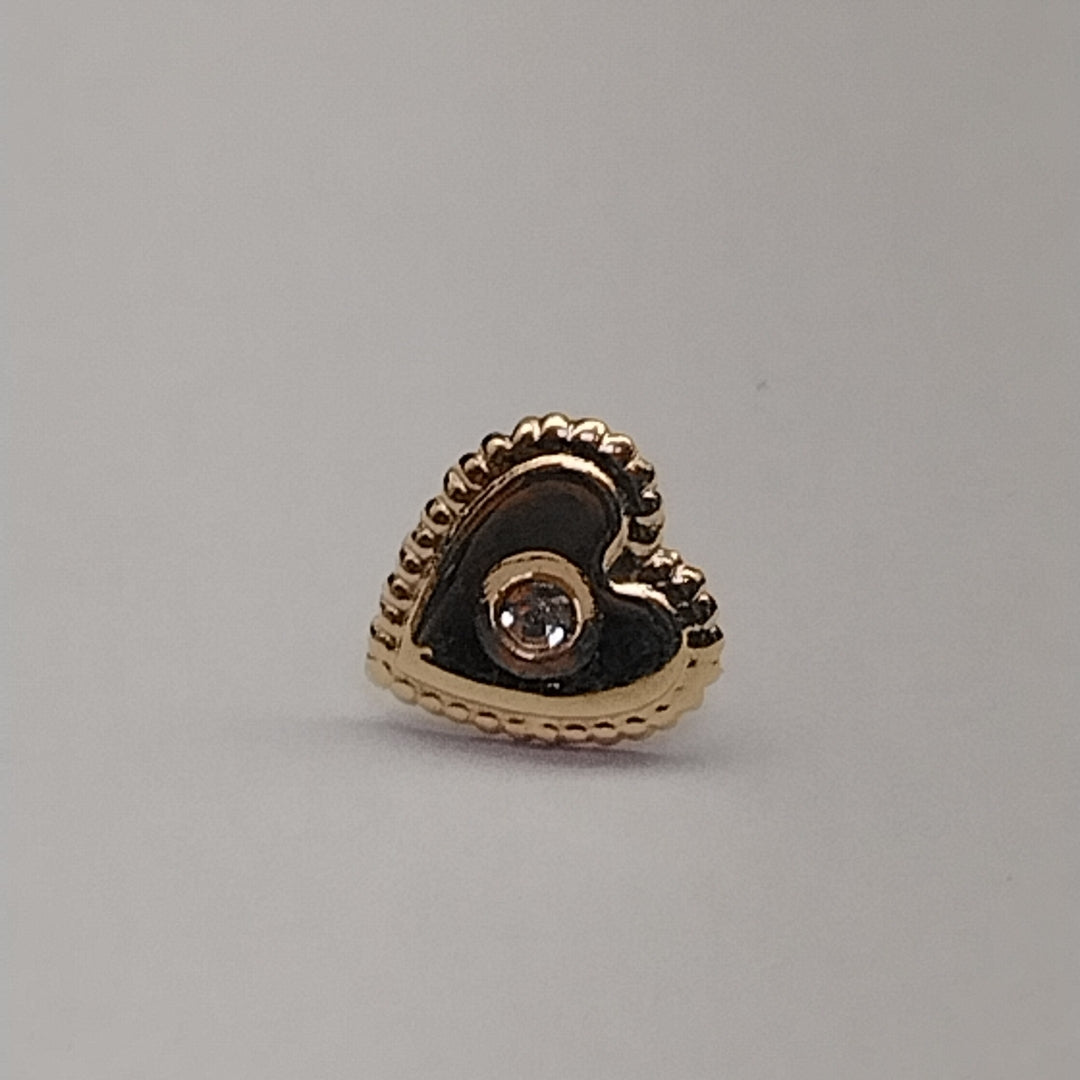 BROQUELES BROQUEL FIG CORAZON C CIRCONIA 14K 0.2614 GR (NUEVO)