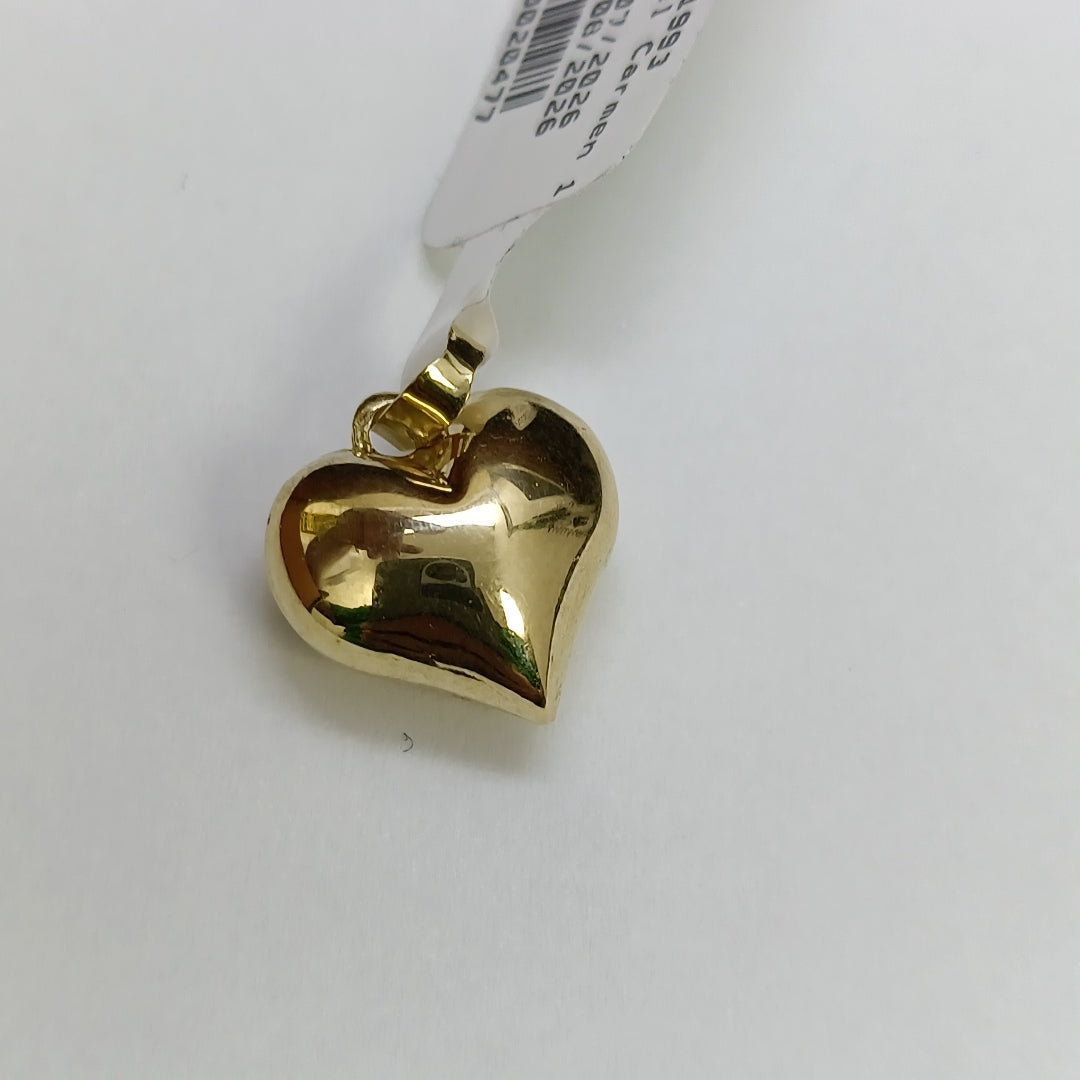 DIJE TEJIDO CORAZON LISO 14K 1.2 GR (NUEVO)