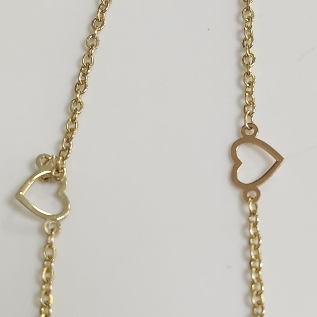 PULSERA ESPECIAL CON CORAZONES 10K 18 CM 1.2 GR (NUEVO)