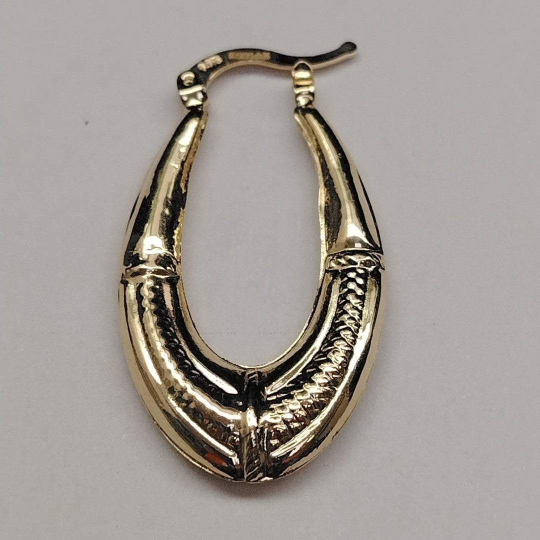 ARETES ARRACADAS ESTRIADAS 14K 2.6 GR (NUEVO)