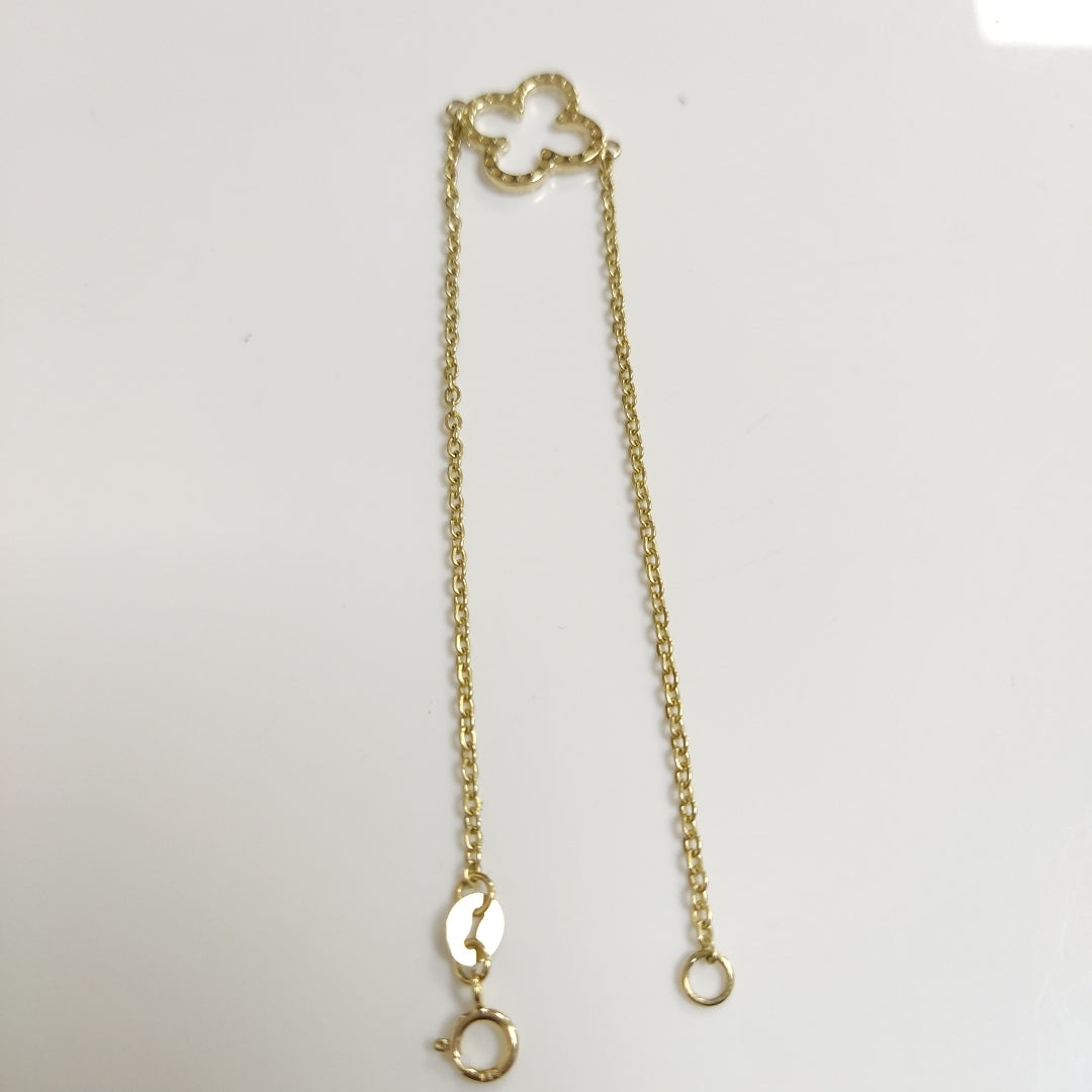 PULSERA TEJIDO ESPECIAL C CIRCONIAS 14K 18 CM 1.8 GR (NUEVO)