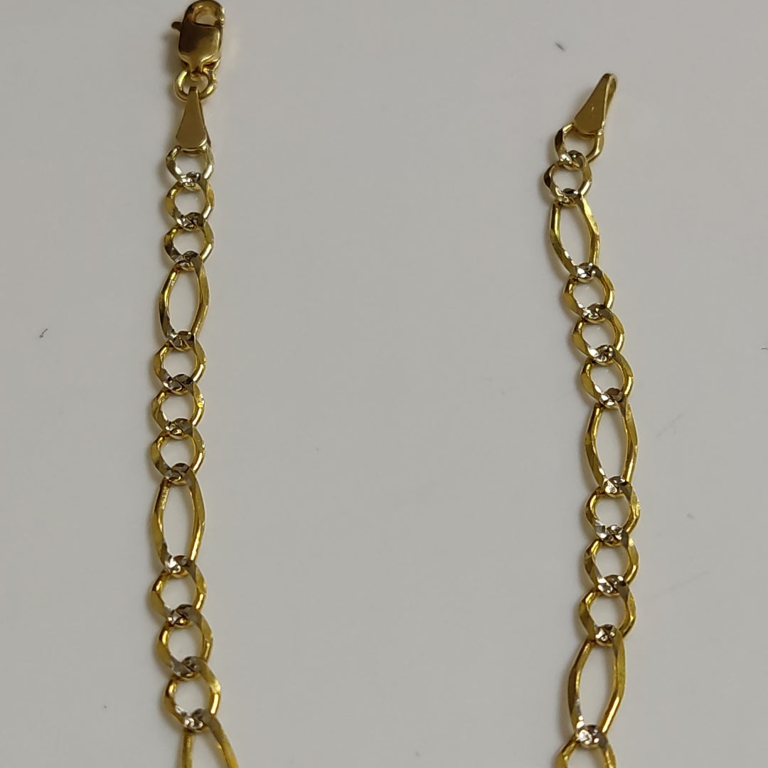 PULSERA 3X1 DIAMANTADA 14K 18 CM 2.7 GR (NUEVO)