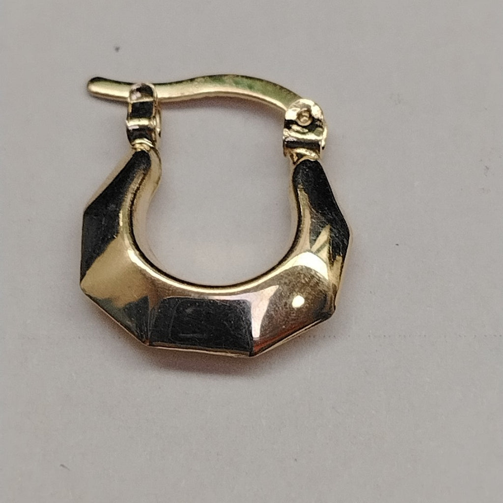 ARETES TEJIDO ARRACADAS LISAS 14K 1.5 GR (NUEVO)