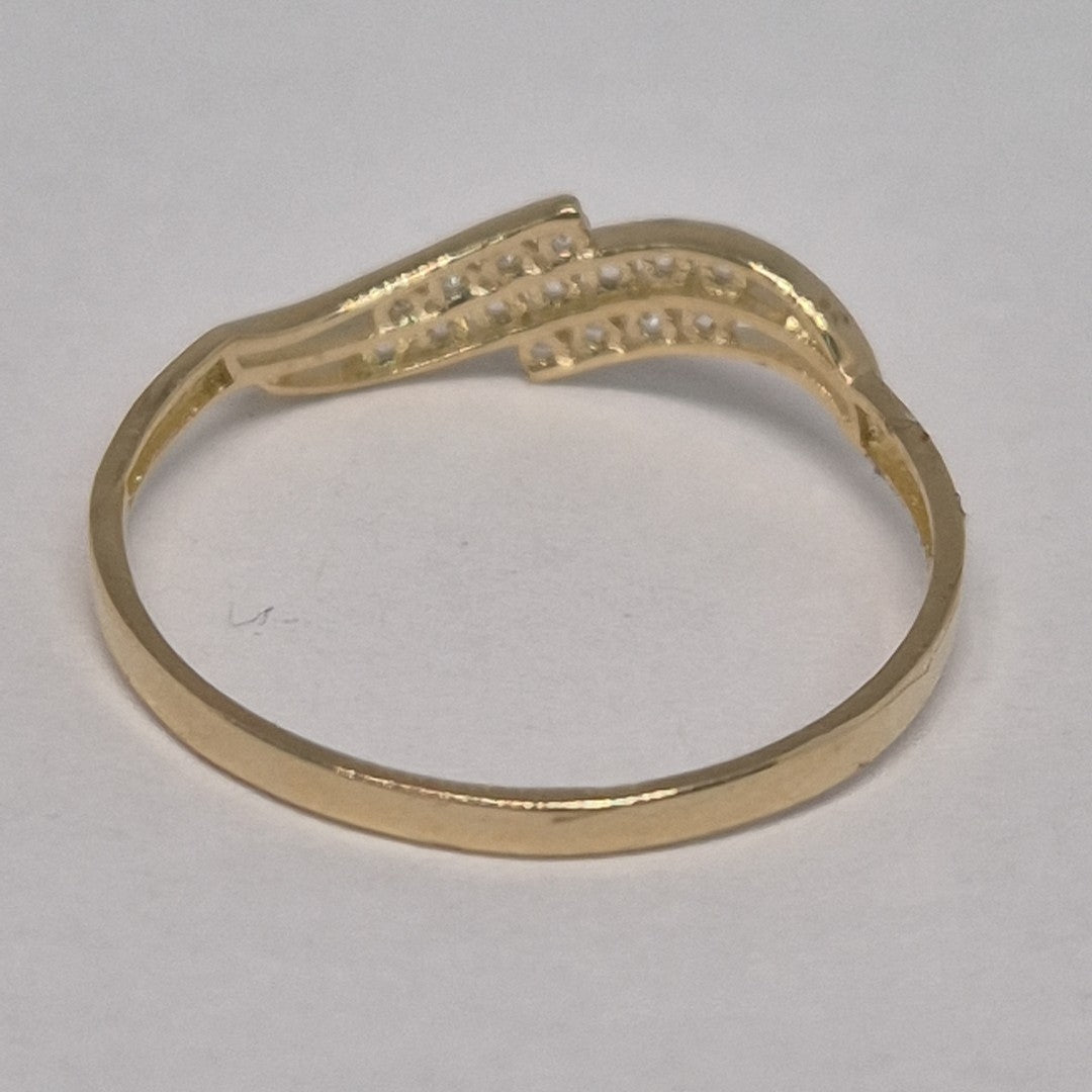 ANILLOS CON CIRCONIAS 14K TALLA 7 0.8 GR (NUEVO)