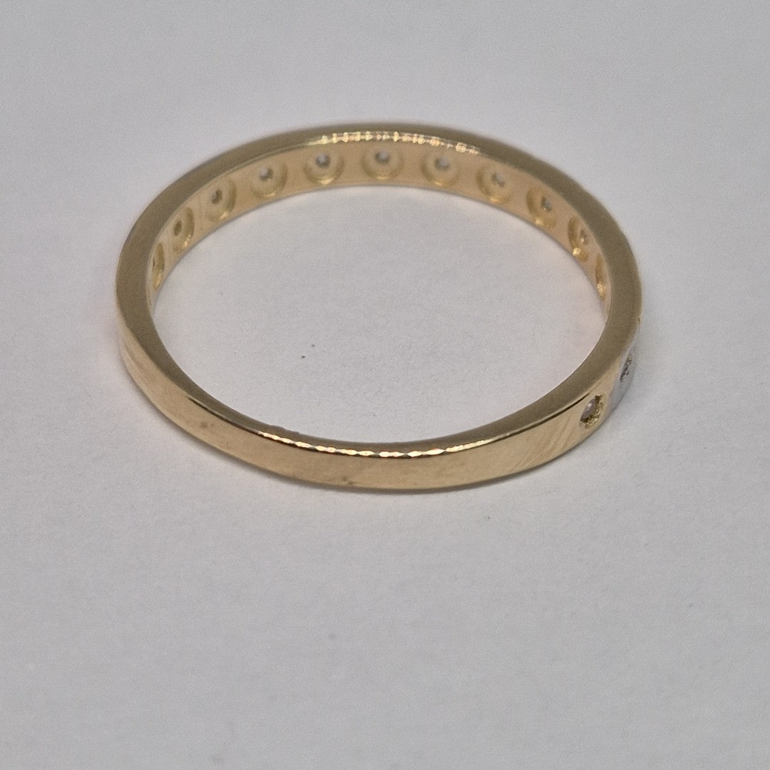 ANILLO ANILLITO C CIRCONIAS COMBINADO 14K 9 TALLA 2.1 GR (NUEVO)