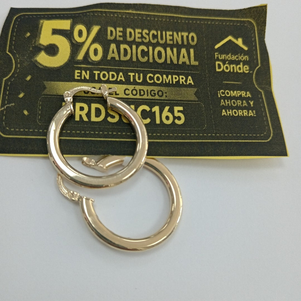 ARETES TEJIDO ARRACADA LISA 14K 2.1 GR (NUEVO)