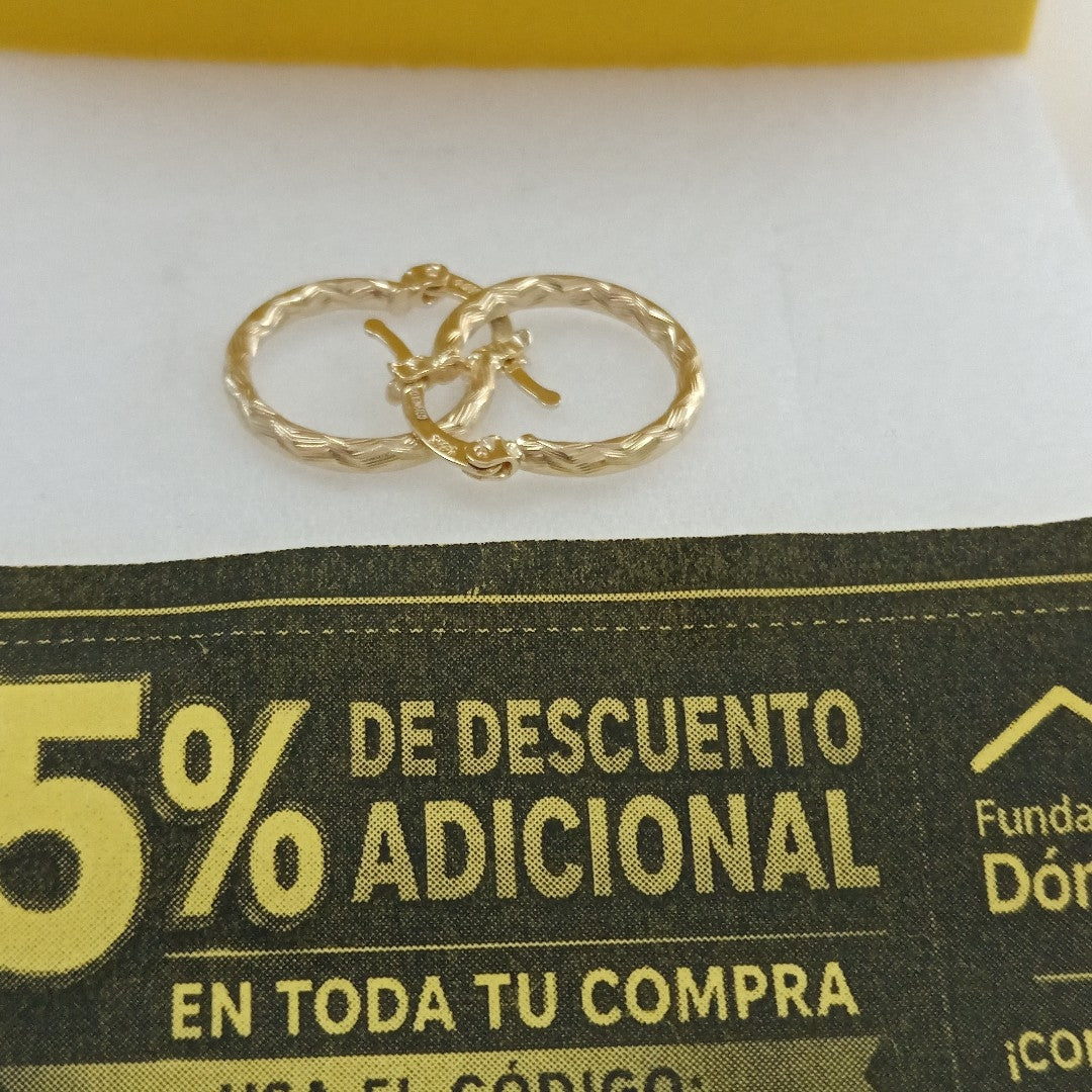 ARETES ARRACADAS TRENZADAS 14K 18 1.6 GR (NUEVO)