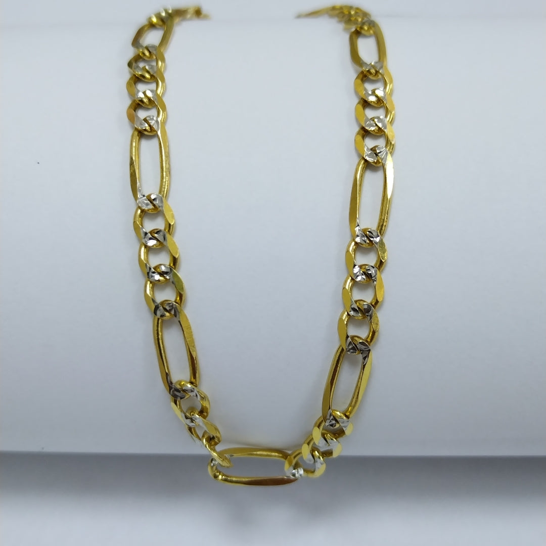 PULSERA 3X1 DIAMANTADA 14K 18 CM 4.6 GR (NUEVO)