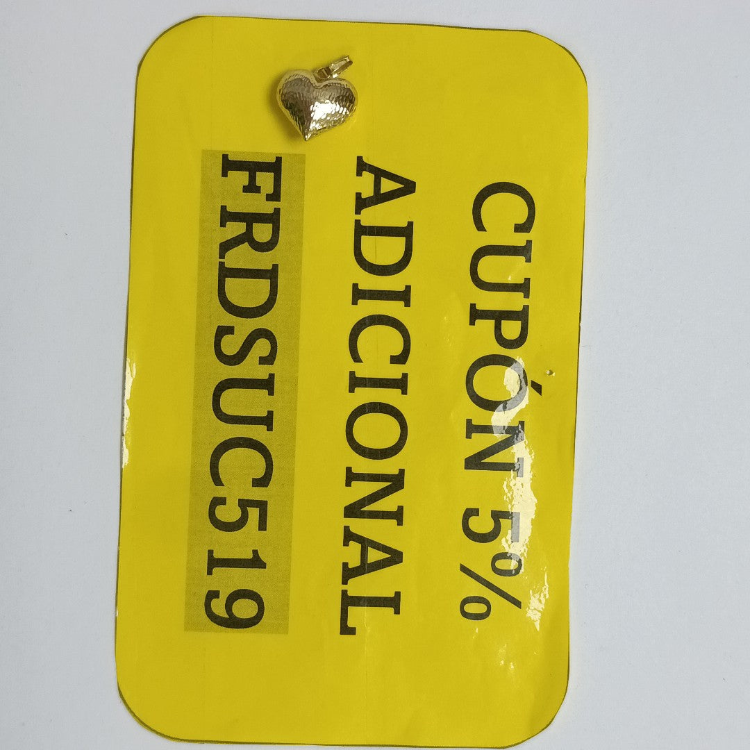DIJE TEJIDO CORAZON LABRADO 14K 1.1 GR (NUEVO)
