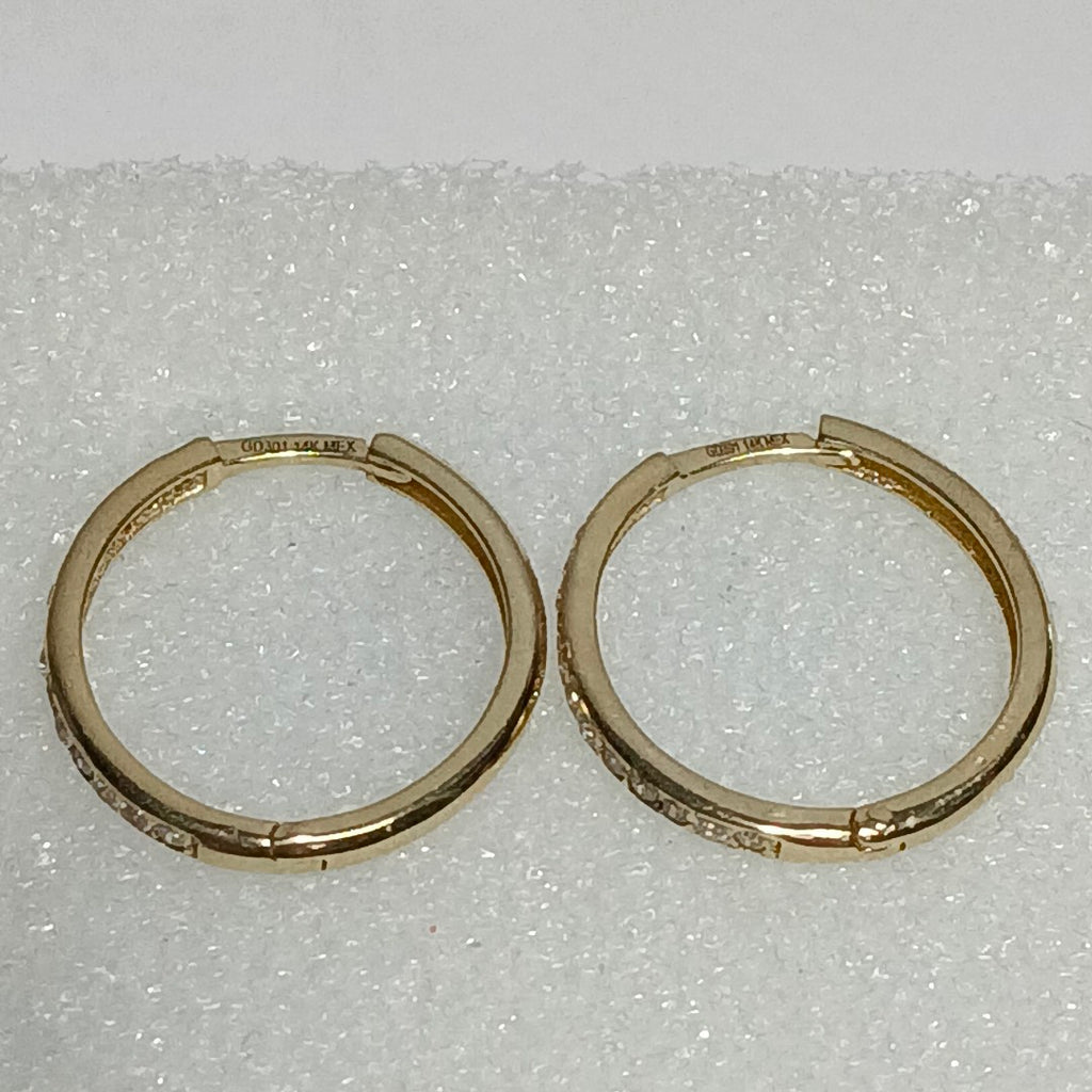 ARETES ARRACADAS C CIRCONIAS 14K 1.9 GR (NUEVO)