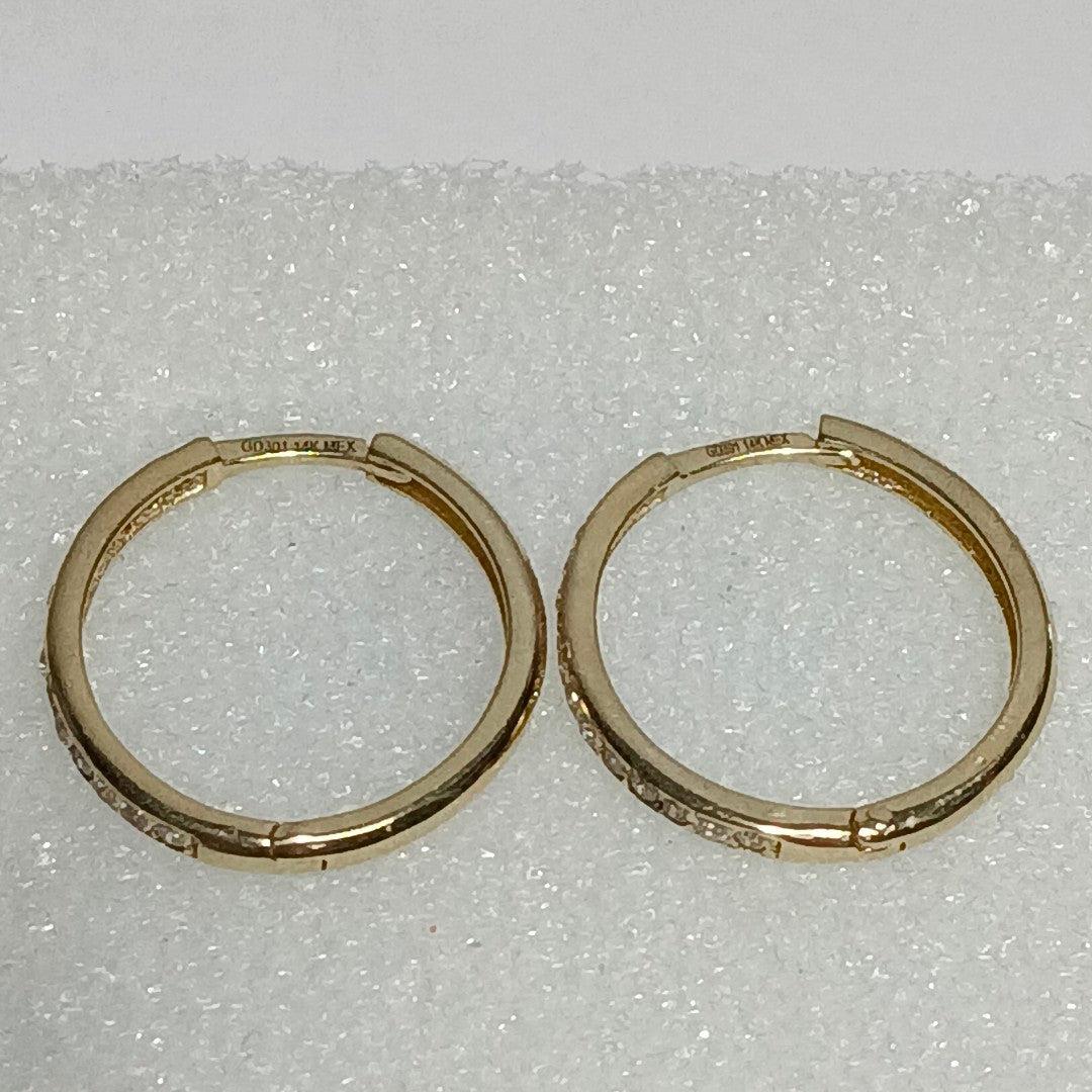ARETES ARRACADAS C CIRCONIAS 14K 1.9 GR (NUEVO)