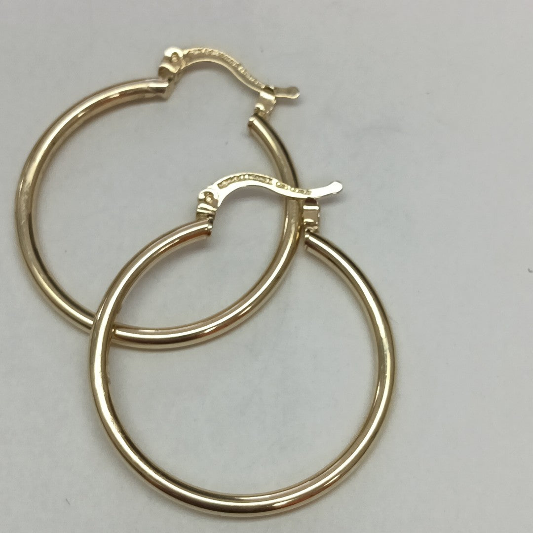 ARETES TEJIDO ARRACADAS LISAS 14K 1.5 GR (NUEVO)